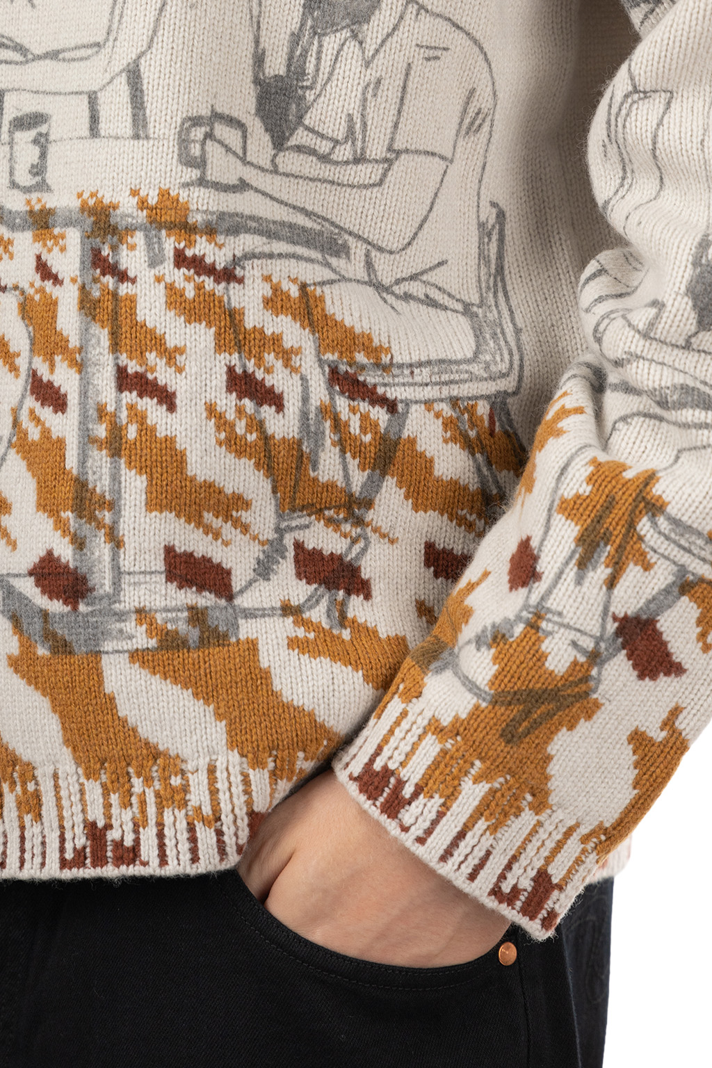 JW Anderson - Print Jacquard Jumper - Dove Grey